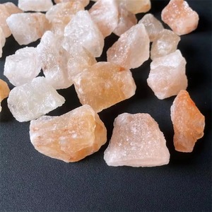 Bloque de sal Rosa rojo grueso del Himalaya natural, piedra de sal de roca Rosa cruda de estilo floral tallado para masaje - Product Image 4