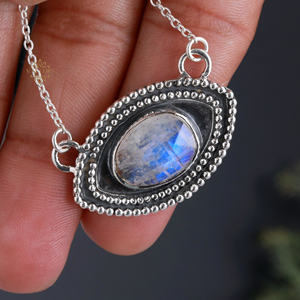 Lot en gros de pendentifs en pierre de lune arc-en-ciel naturelle, bijoux en argent sterling 925 pour fiançailles, mariages et fêtes - Product Image 4