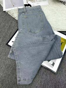 กางเกงยีนส์ผ้ายืดสำหรับผู้หญิงผ้าคอตตอนผ้ายีนส์เอวสูงแห้งเร็วระบายอากาศได้ดีขนาดใหญ่พิเศษสินค้ามาใหม่ฤดูร้อน - Product Image 4