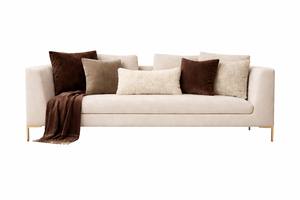 Rafael Modern Luxury Fabric <b>Sofa</b> | Italian Minimalist Design Upholstered <b>Sofa</b> - Metal Legs | OEM Contemporary <b>Living</b> <b>Room</b> <b>Sofa</b> - Product Image 2