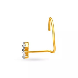 18k Or Jaune Certifié Lab Grown Diamant Enchanteur Nez Pin Floral Design Fine Piercing Bijoux Pour Femmes - Product Image 2