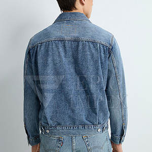 Veste vintage en jean délavée à l'acide pour hommes vêtements d'extérieur délavés OEM Streetwear à la mode veste en jean délavés à l'acide - Product Image 6