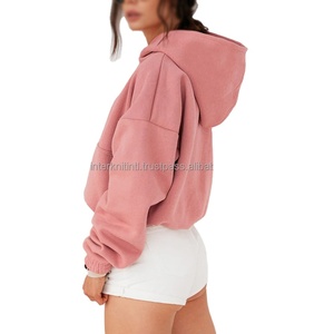 Sweat-shirt rose décontracté surdimensionné pour femmes |   Haut à capuche à manches longues pour femme, collection automne-hiver - Product Image 4