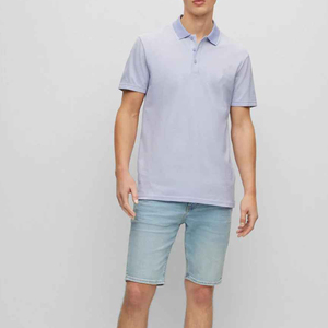 เสื้อโปโลผ้าฝ้าย100% สำหรับผู้ชายสีทึบแขนสั้นสไตล์ฤดูร้อนต่อต้านริ้วรอยขนาดพลัสไซส์มีตัวเลือกโลโก้ OEM - Product Image 3