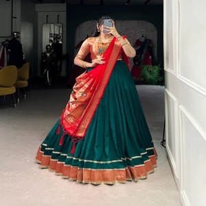 Vêtements occasionnels en soie Vichitra avec tissage Zari Lehenga Choli Fabricant et fournisseur de Surat à bas prix - Product Image 1
