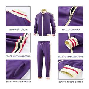 <b>men</b> casual tracksuit polyester zipper <b>jacket</b> pants set lightweight breathable sports daily wear - Product Image 4