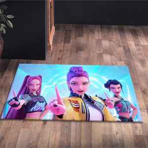 Anime Girl <b>Doormat</b>, Kpop Demon Hunters, Printed Rug,Velvet Rug - Product Image 1