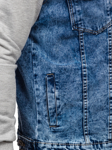 Jersey de algodón 100% de alta calidad, sudaderas con capucha de mezclilla para hombre, ropa de calle de invierno de peso pesado, Sudaderas con cuello con capucha, patrón sólido - Product Image 4