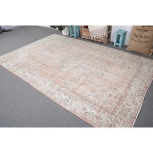 Grand tapis vintage de 6,4 x 10 pieds, tapis turc à pois blancs - Product Image 2