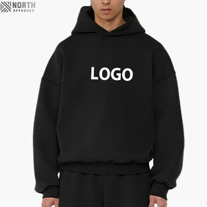 Boxy Fit 600gsm Blancs Haute Qualité 100% Coton Hoodies Logo Personnalisé Polaire Unisexe French Terry Poids Lourd 450 gsm sweat à capuche - Product Image 3