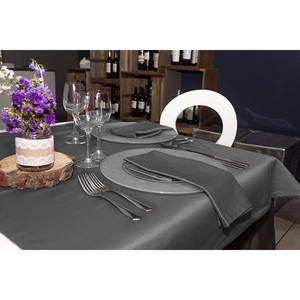 Nappe en tissu satiné bleu 100x100cm 100% polyester B2B - Product Image 3
