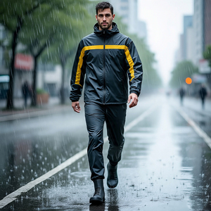 Chándal cortavientos personalizado para hombre, chaqueta de lluvia de Spandex de nailon 100%, traje de pantalón, chándal cortavientos de montaña para hombre - Product Image 1