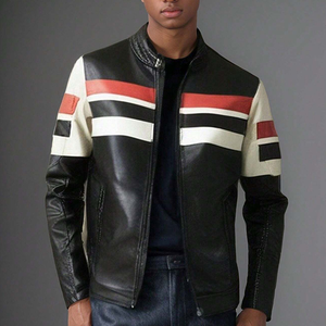 Chaqueta de hombre personalizada hecha de piel de becerro, nuevo producto, chaqueta de cuero para hombre con logo personalizado impreso, chaqueta de diseño elegante. - Product Image 1