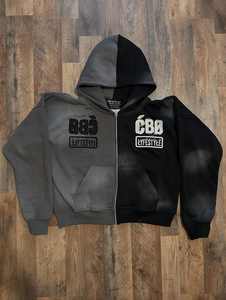 เสื้อมีฮู้ดผ้าคอตตอน100% ของผู้ชายเสื้อมีฮู้ดโอเวอร์ไซส์ผ้าคอตตอนซักมีซิปสำหรับผู้ชายโลโก้ออกแบบได้ตามต้องการ - Product Image 5