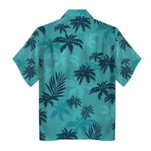 Camisa de manga corta de moda informal de verano para hombre 100% algodón transpirable de punto estilo de vacaciones estampado en color servicio OEM disponible - Product Image 2