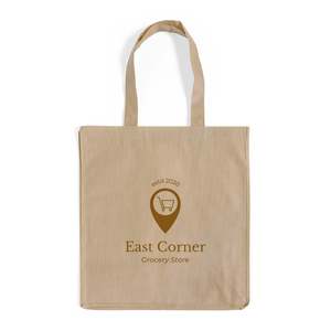 Medium Size Customized Logo Tote <b>Bags</b> for Shopping Advertising Recyclable Grocery <b>Bags</b> with <b>Long</b> Handle Featuring Letter Pattern - Product Image 5
