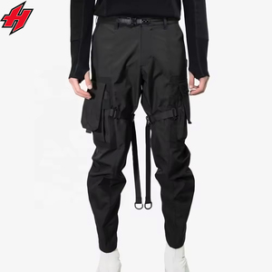 Cyberpunk กางเกงนินจา techwear กางเกงคาร์โก้มีกระเป๋ามีซิปสำหรับผู้ชายกางเกงฮิปฮอปสตรีทแวร์สีดำ - Product Image 1