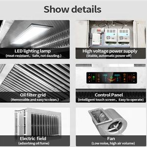 Campana extractora comercial con precipitador electrostático para cocina de 1,7 M, campana extractora purificadora de humos de aceite electrostático - Product Image 4