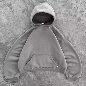 Hoodie court personnalisé en molleton de coton épais et structuré pour homme, avec poches et logo sur mesure, idéal pour l'hiver - Product Image 1