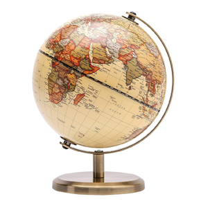 Globe décoratif de bureau d'artisanat en métal unique fini antique argenté pour l'école Globe rotatif décoratif de maison de Noël - Product Image 5