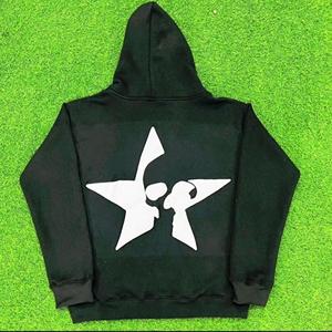 OEM Logo personnalisé vierge de détresse plaine sans cordon de serrage poids lourd sweat à capuche court bord bas recadrée ourlet brut sweats à capuche pour hommes - Product Image 2