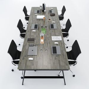 SFAC007 - Table contemporaine en bois de caoutchouc et fer en forme de A pour 6 personnes - Product Image 3