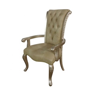 Ensemble de salle à manger de Style français, Table et chaise sculptées antiques en Champagne peintes, conçues pour l'intérieur de la maison de Style européen - Product Image 5