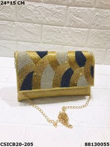 Designer Handcrafted Jute Evening Ladies Clutch <b>Bag</b> Exquisite Stone Purse Resin <b>Wedding</b> Party Elevate Your Style Fashion - Product Image 5