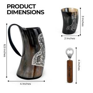 Premium rústico Animal pulido cuerno taza hecha a mano Natural ecológico Drinkware Durable elegante taza para café té whisky Bar - Product Image 1