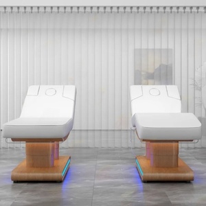 Cama de pestañas de salón de belleza de lujo personalizada profesional cama de silla de masaje eléctrica de 4 motores de madera - Product Image 4