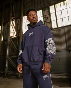 Conjunto de Sudadera con Capucha y Pantalones Deportivos de Invierno para Hombre, Personalizado, de Felpa, 100% Algodón, Transpirable, Ecológico, con Bordado Personalizado - Product Image 2