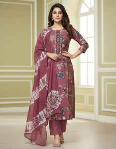 开斋节系列经济手工三件套垂直拉绒女式派对服尺码 <span class=keywords><strong>M</strong></span> 至 XXL 单色批发出口供应 - Product Image 4