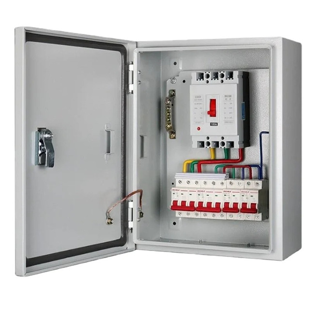 Custom Industrial Electrical Control Panel with Circuit Breakers and Contactors for Automation Systems