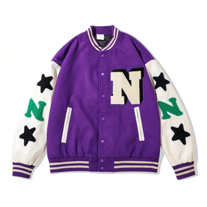 Chaqueta Varsity de Béisbol con Estampado de Camuflaje Invernal de Alta Calidad, Patrón de Letras, Transpirable, Resistente al Viento, Mezcla de Poliéster/Algodón para Hombre - Product Image 6