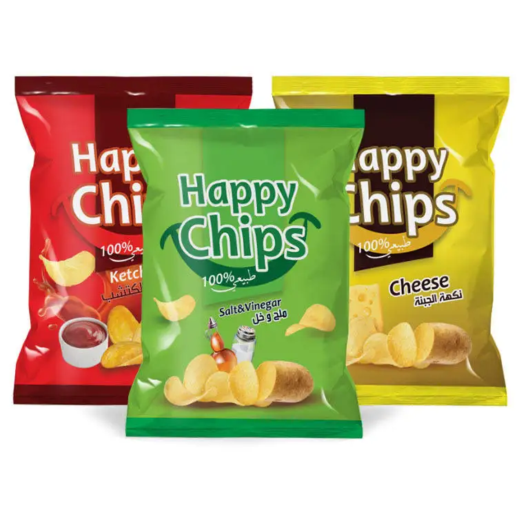 Benutzer definierter Druck Rück siegel ung Aluminium folie Heiß siegel beutel Kartoffel chips in Lebensmittel qualität Corn Crisps Seal Back Bag