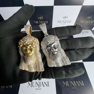 Collares con Colgante de Diamante Moissanite VVS, Chapados en Oro, Diseño Único Personalizado, Estilo Hip Hop de Moda, Certificados por IGI, Creados en Laboratorio - Product Image 2