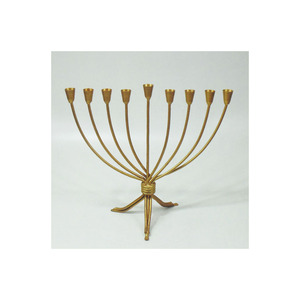 Décoration de Noël en gros, chandelier à 9 bras, couleur or, look élégant, menora artisanale, support de bougies Hanukkah en vrac - Product Image 1