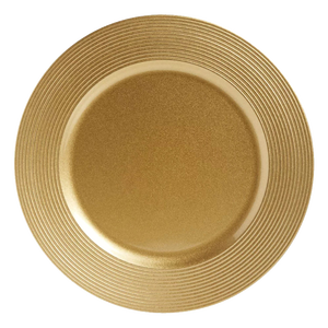 Assiette de service ronde en métal de luxe moderne, couleur or, faite à la main, vaisselle et assiettes pour la décoration de la table à manger - Product Image 2