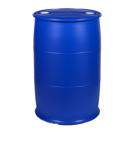 Bidon d'huile en plastique bleu HDPE de 200 litres avec couvercle à deux becs verseurs et anneau de verrouillage - Product Image 1