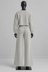 Women Loungewear <b>Set</b> Long Sleeve and Wide Leg Pants <b>Two</b> <b>Piece</b> Knit <b>Lounge</b> Outfit Autumn - Product Image 4