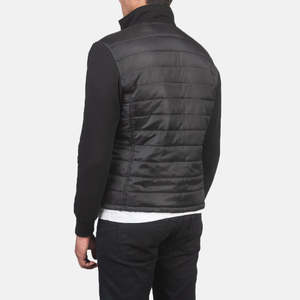 Nashville Black Quilted Windbreaker Jacket Casual Streetwear Hood Zippered Closure Waterproof PU Letter XS 6XL for Spring - Product Image 5