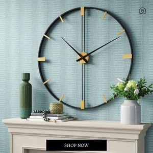 Best Price Iron <b>Wall</b> <b>Clock</b> with Gold Finished for Home and Home Office Living Room Decoration - Product Image 2