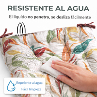 Cojín para Silla Manemi, 16x16 Pulgadas, Cuadrado, con Patrón Floral, 100% Poliéster, Acolchado, Resistente al Agua, Extraíble, Lavable, para Exteriores y Camping