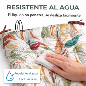 Cuscini per Sedia Idrorepellenti 40x40x5 cm per Campeggio e Uso Interno/Esterno, Per Tutte le Stagioni, Facili da Pulire con Cinghie di Fissaggio - Product Image 5