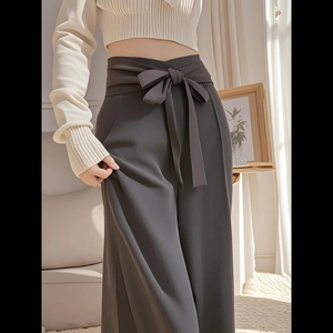 2025 à la mode Unique Slim New Style Gris Design Taille Haute Costume Pantalon Droit - Product Image 4
