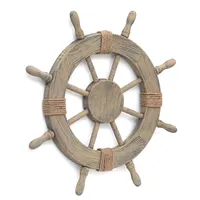 Milieu du siècle moderne plage nautique bateau en bois bateau volant maison bateau intérieur bateau roue en bois élégant pour l'utilisation de la décoration