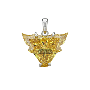 Colgantes y Dijes de Joyería Fina de Plata de Ley 925 Chapados en Oro con Diseño Navideño de Toro Amarillo, Diamantes Cultivados en Laboratorio con Certificación GIA VVS - Product Image 1