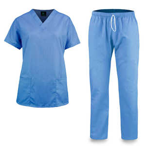 Uniforme médico tejido poliéster algodón unisex uniforme de enfermería hospitalaria con pantalones para correr y detección de agujas - Product Image 2