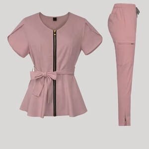 Nueva llegada 2025 moda vestidos de carrera para mujer ropa de carrera vestidos ajustados con cuello en V señoras Oficina Hospital vestido transpirable - Product Image 6