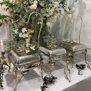 Juego de 3 Platos para Servir de Acero Inoxidable, Plato para Calentar Comida para Bodas o Restaurantes, Varios Tamaños y Colores - Product Image 1